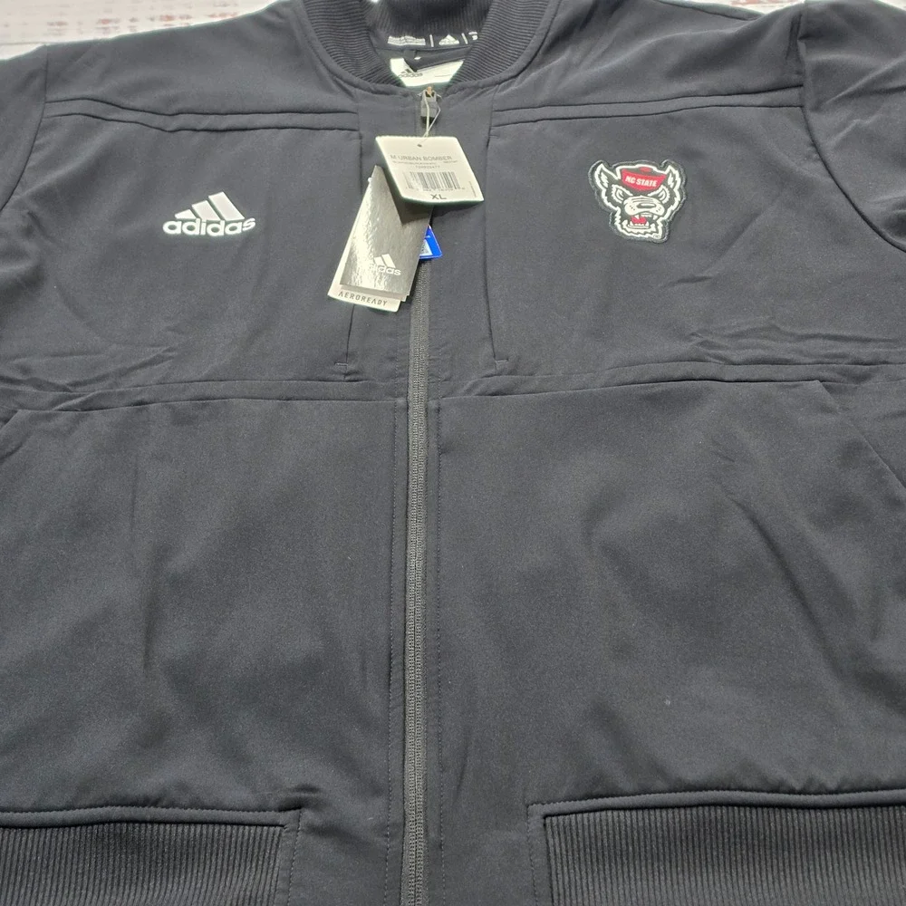 Adidas Urban Bomber Jacket Mens XL Black NWT NC State Wolfpack Aeroready